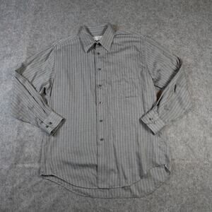 Yves Saint Laurent YSL Shirt Mens 16 32/33 Button Front Striped Long Sleeve